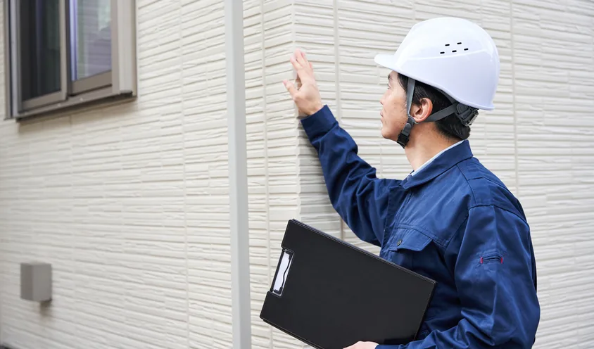 住宅の耐震・断熱性能を確認する調査員